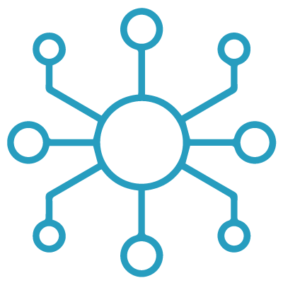 Icon of chart/data connected together