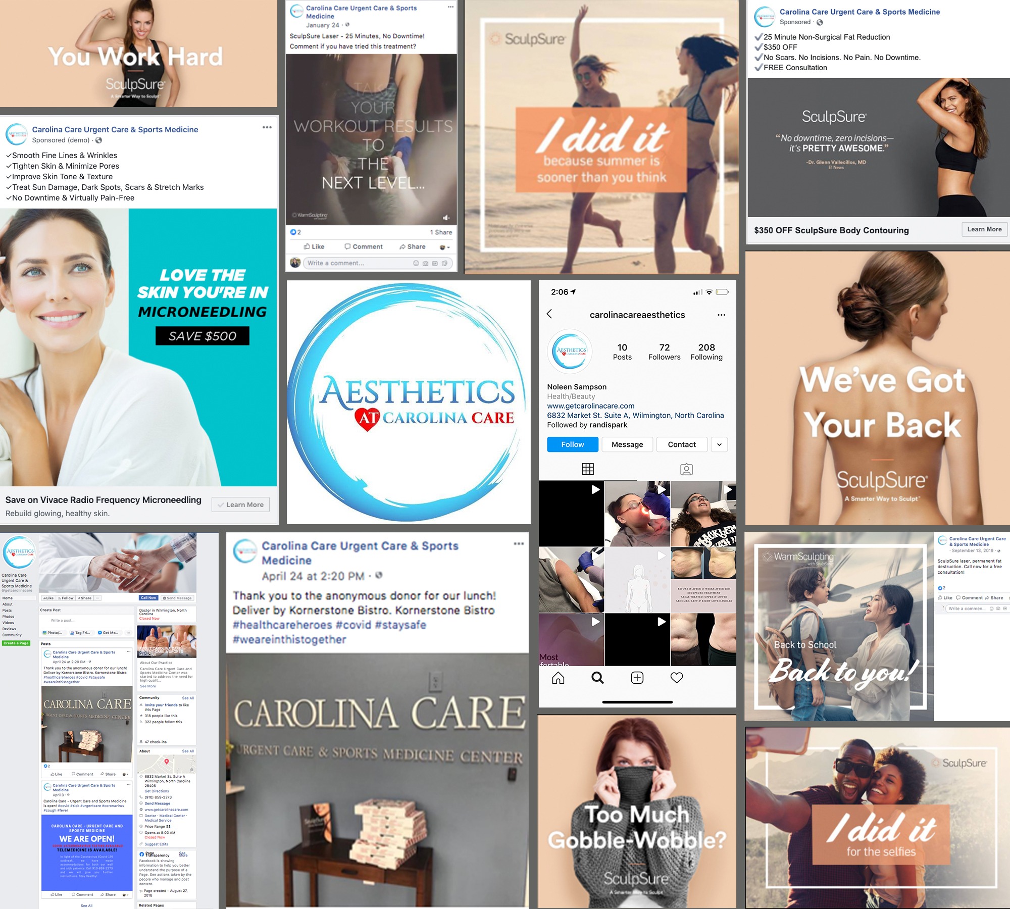 Carolina Care and Aesthetics Social Media