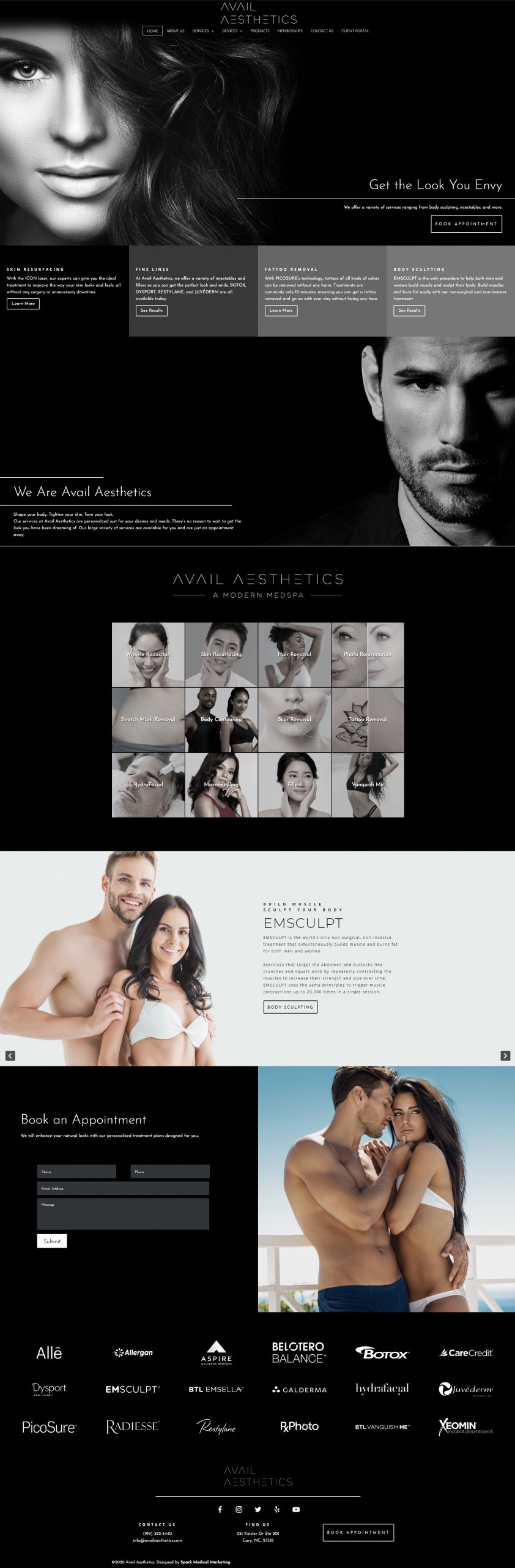 Avail Aesthetics Homepage