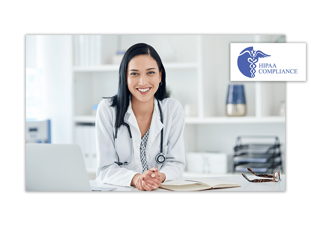 Woman doctor smiling | HIPAA Compliance