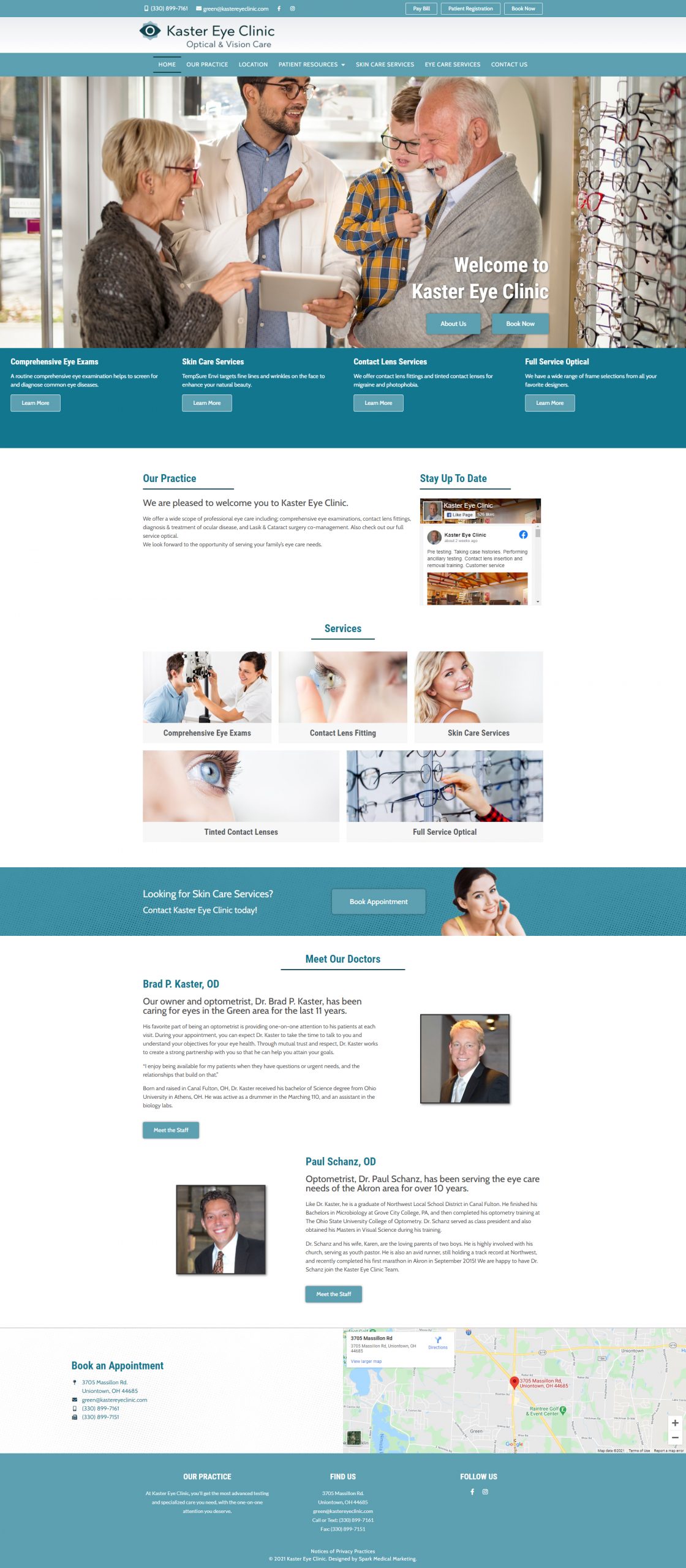 Kaster Eye Clinic Homepage Screenshot